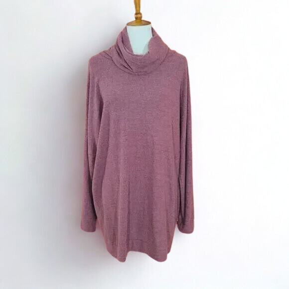 Michael Lauren Vargus Draped Turtleneck Dress in Sangria - Picture 3 of 11